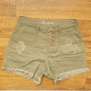 Women's size 1 High Rise Green Shorts